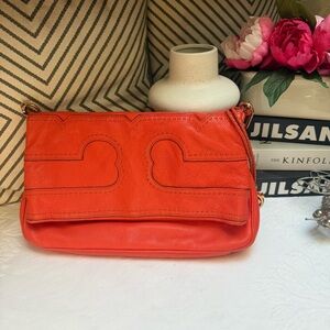 Tory Burch Orange Crossbody Bag with Heart Design